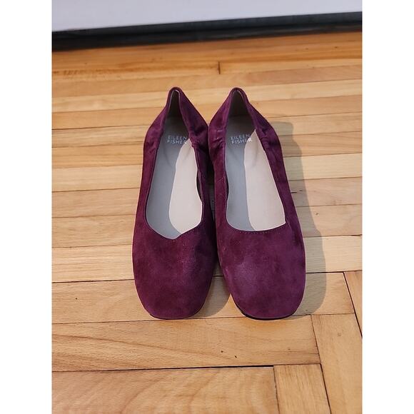 Eileen Fisher Vero Cuoio Ballet Flats Women’s Sz 7 Burgundy leather Shoe - Picture 2 of 7